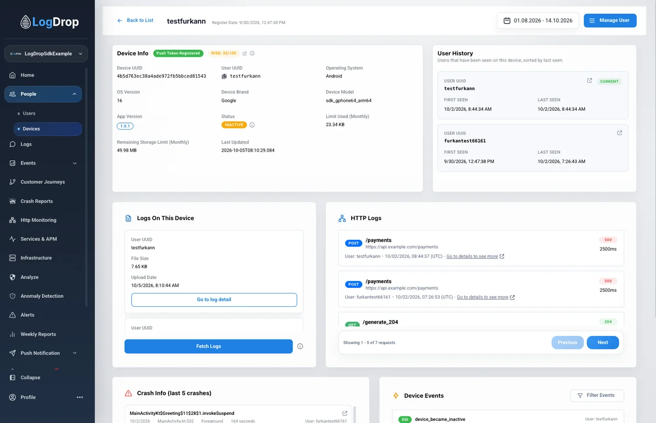 Device Details — LogDrop