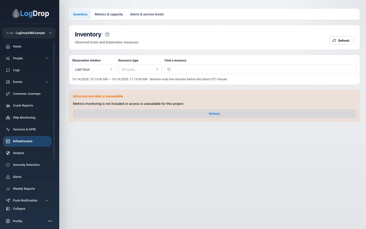 Backend Infrastructure — LogDrop